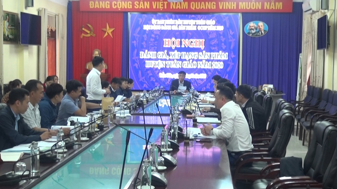 Họp Hội đồng tư vấn, đánh giá và xếp hạng sản phẩm OCOP huyện Tuần Giáo năm 2020