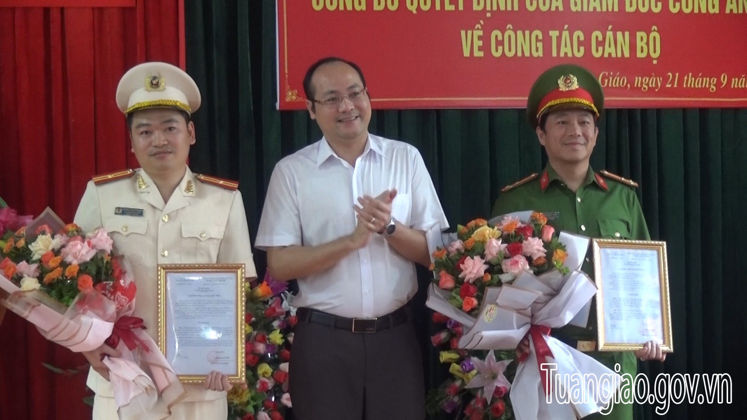 Lễ công bố Quyết định của Giám đốc công an tỉnh về công tác cán bộ