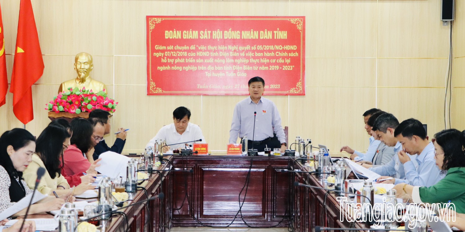 HĐND tỉnh giám sát chính sách hỗ trợ phát triển sản xuất nông lâm nghiệp tại Tuần Giáo